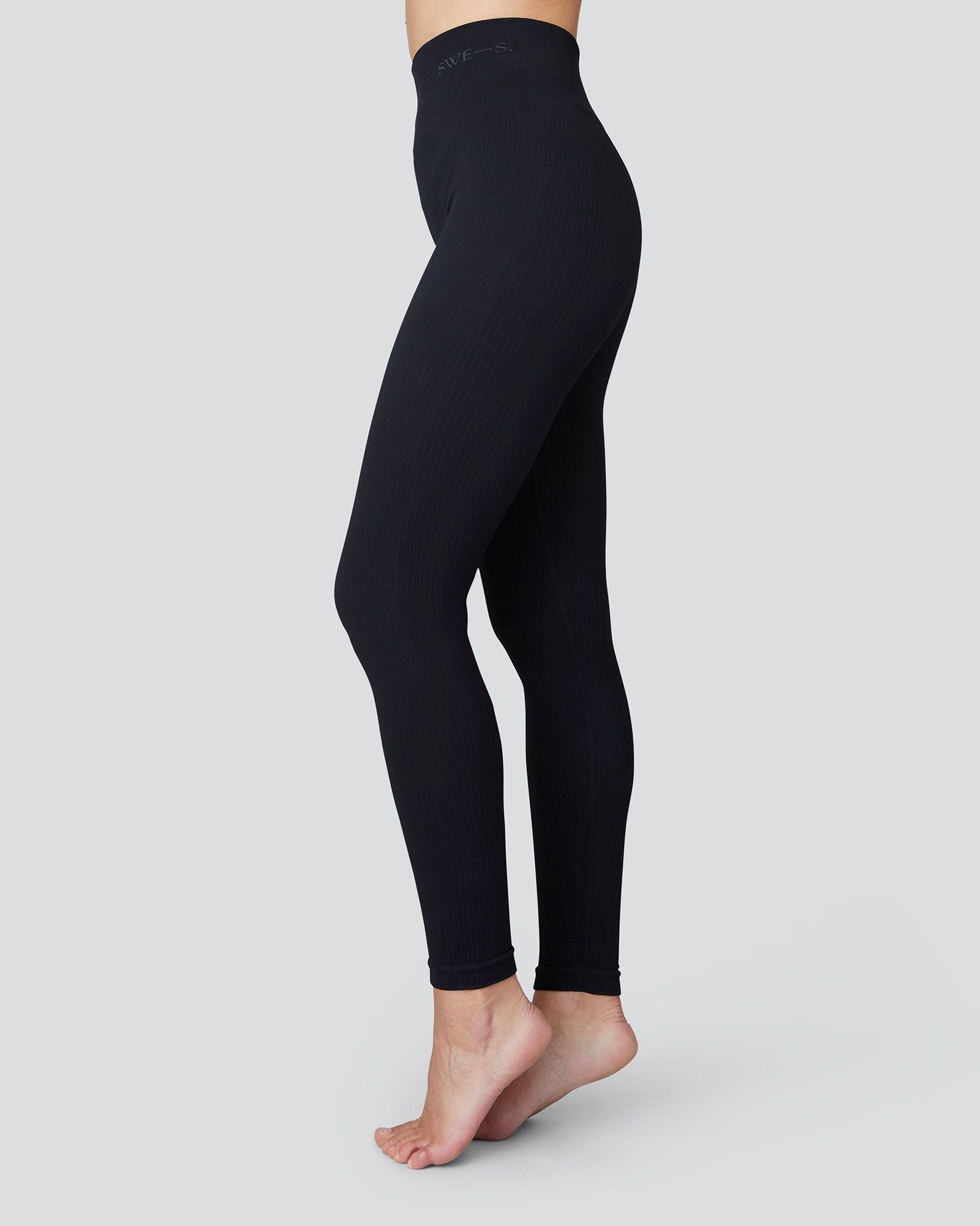 Tyra Rib Leggings Black | Shop now - Swedish Stockings