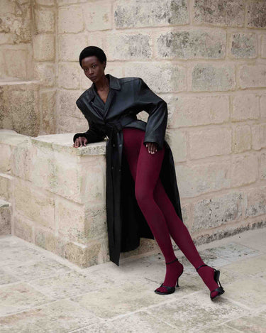 split banner olivia premium tights red mahogany swedish stockings 2