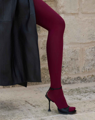 split banner olivia premium tights red mahogany swedish stockings 2