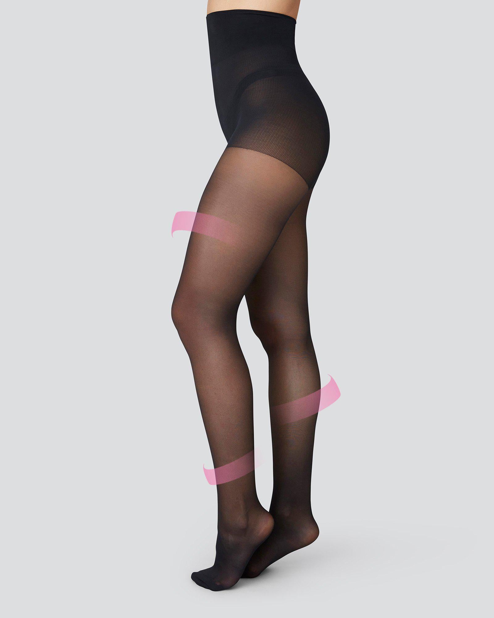 Irma Support Tights Black 30 den | Shop now - Swedish Stockings