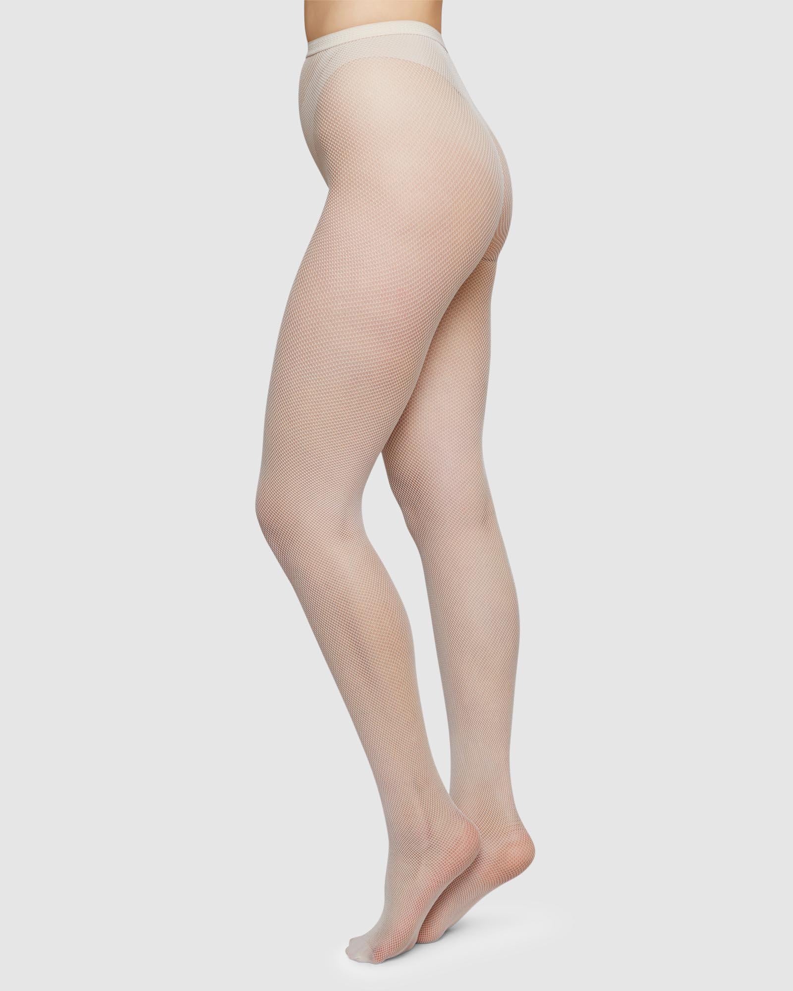 Elvira Net Tights Ivory | Shop now - Swedish Stockings