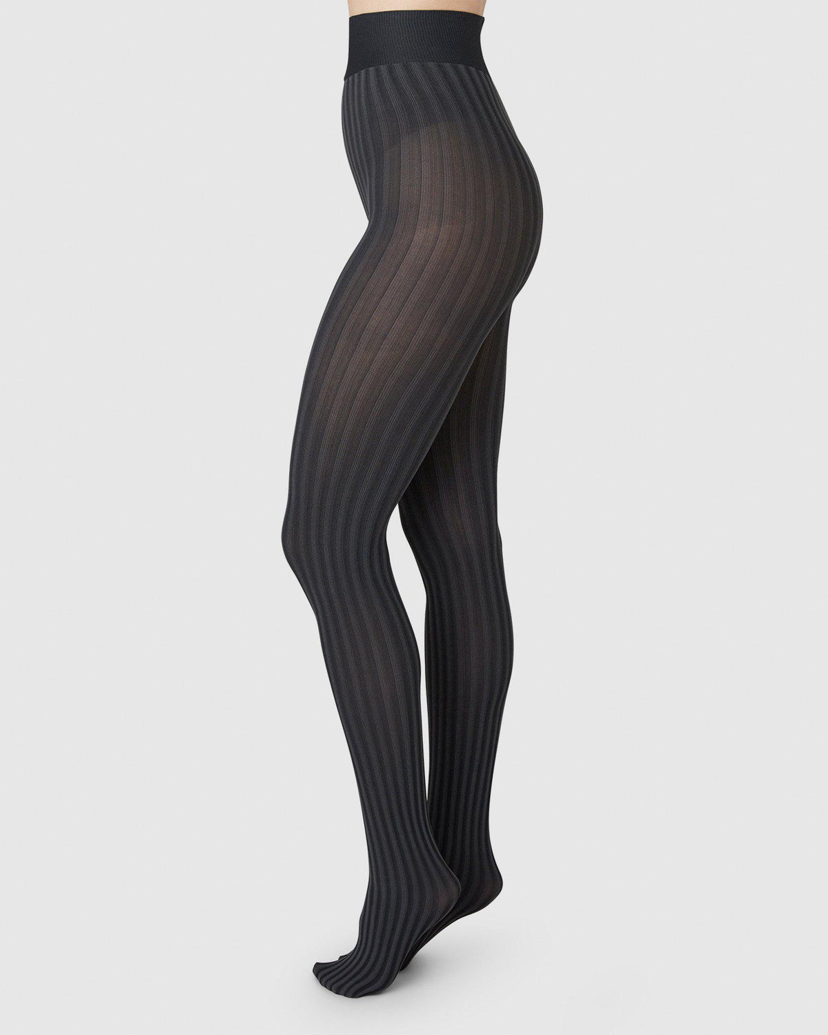 Hilda Stripe Tights Black 80 den| Buy now - Swedish Stockings