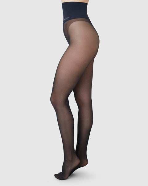 Selina Seam Tights Black 20 den Buy now Swedish Stockings