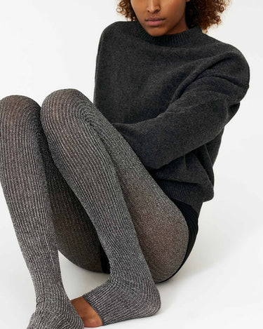 Molly Ribbed Glitter Footless Tights