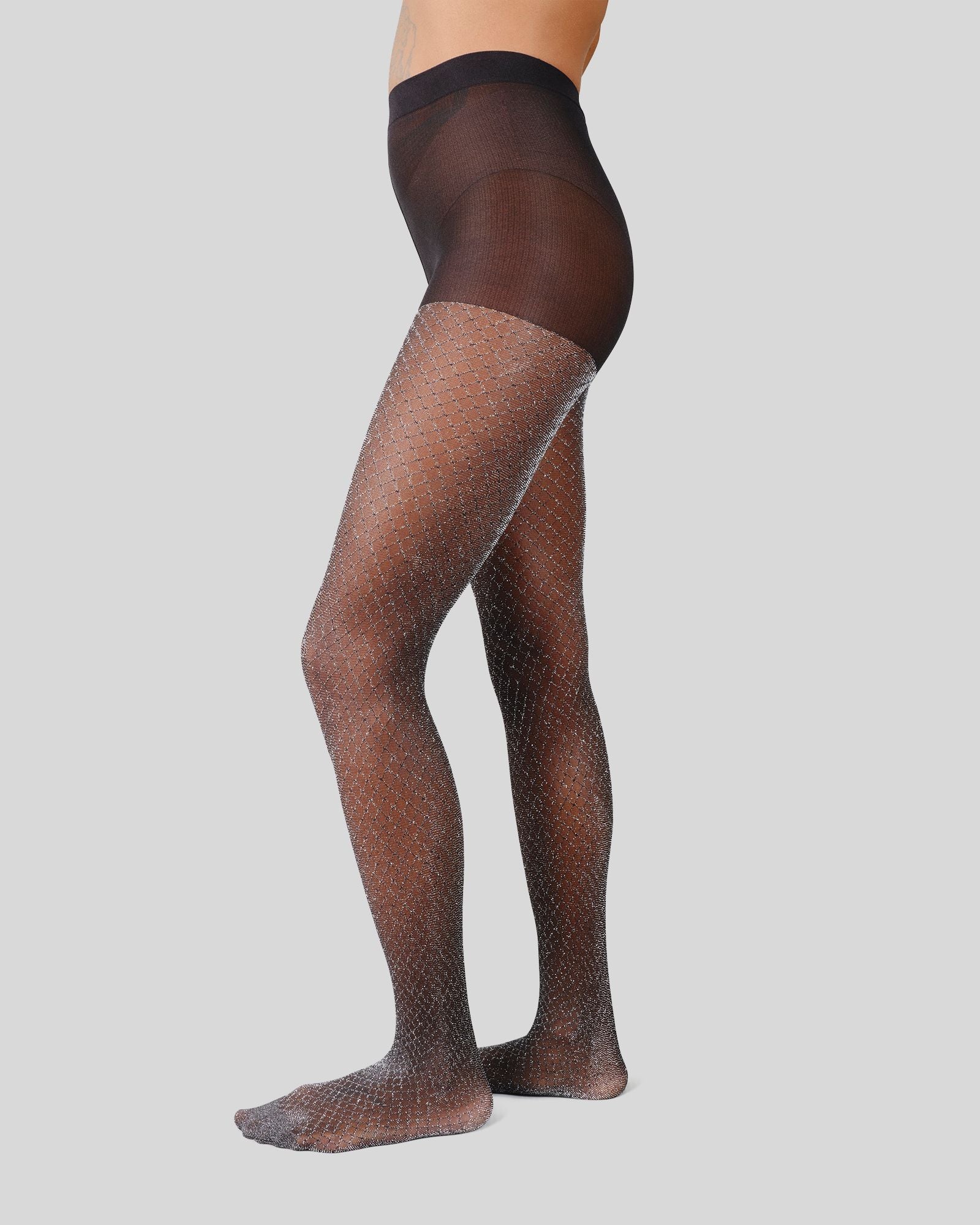 black fish net tites Casey Shimmery Fishnet Tights