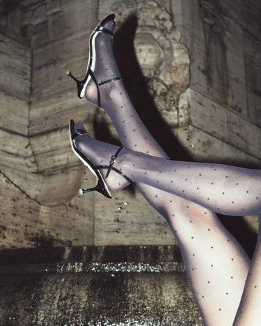 split banner doris dots tights black swedish stockings 1