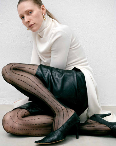 split banner viveca striped tights black swedish stockings 2