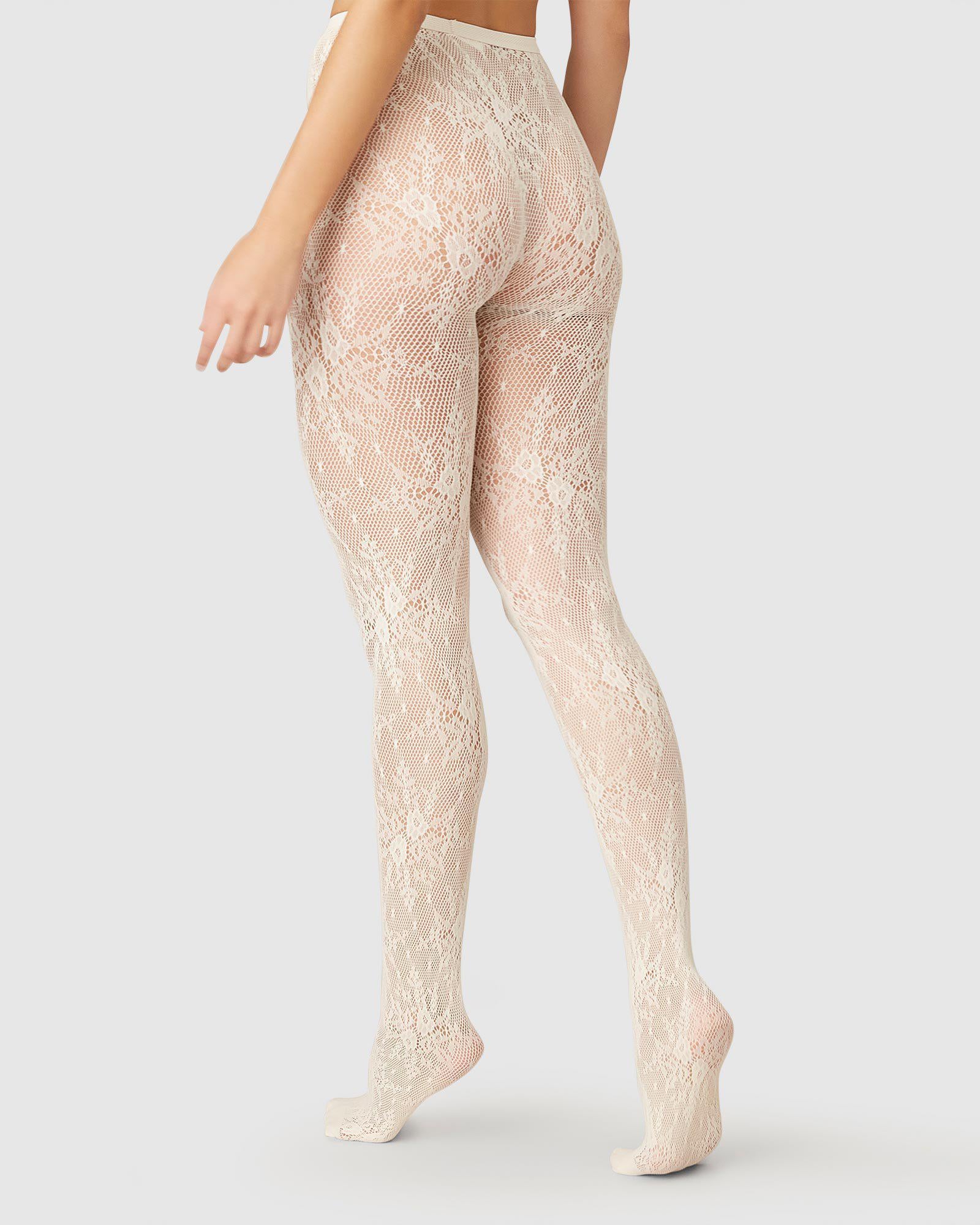 Linda Beige Lace Tights