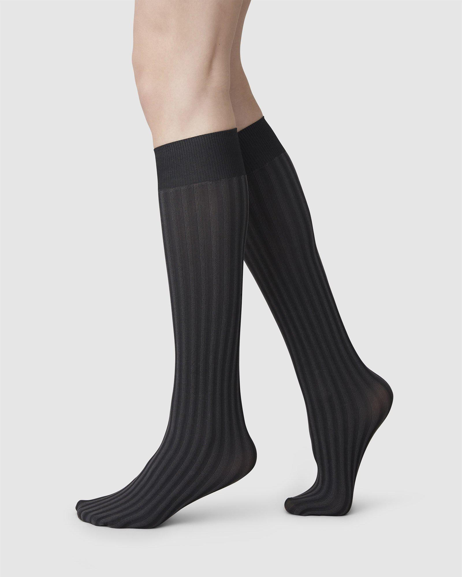 Hilda Knee-highs Black 80 den | Buy now - Swedish Stockings